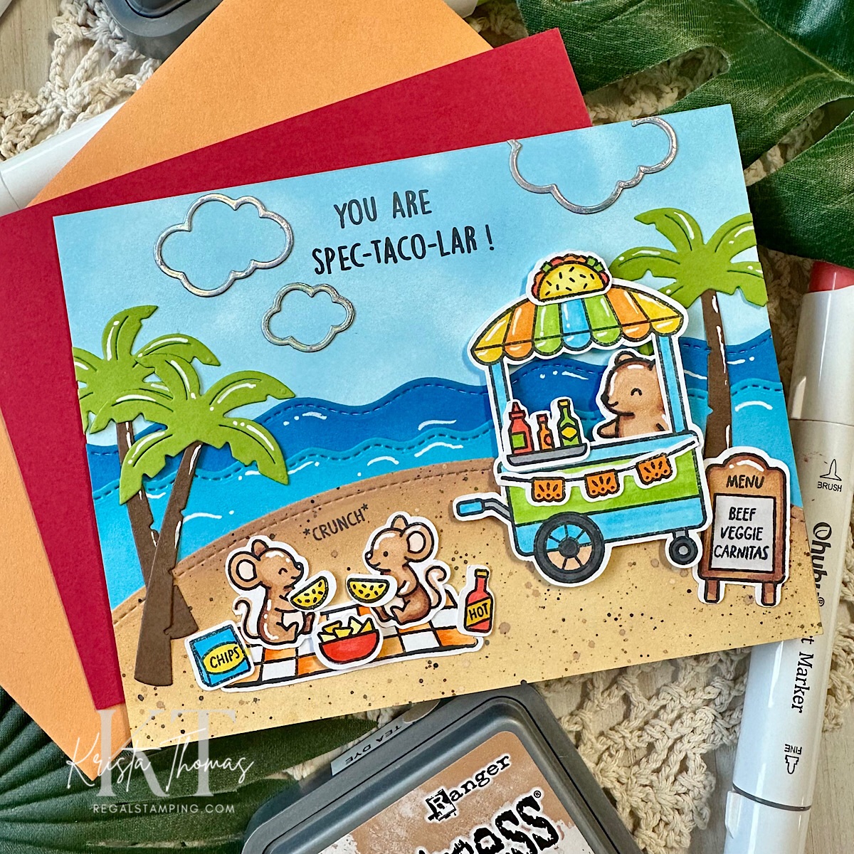 Tacos by the Sea, a beachy taco cart greeting card