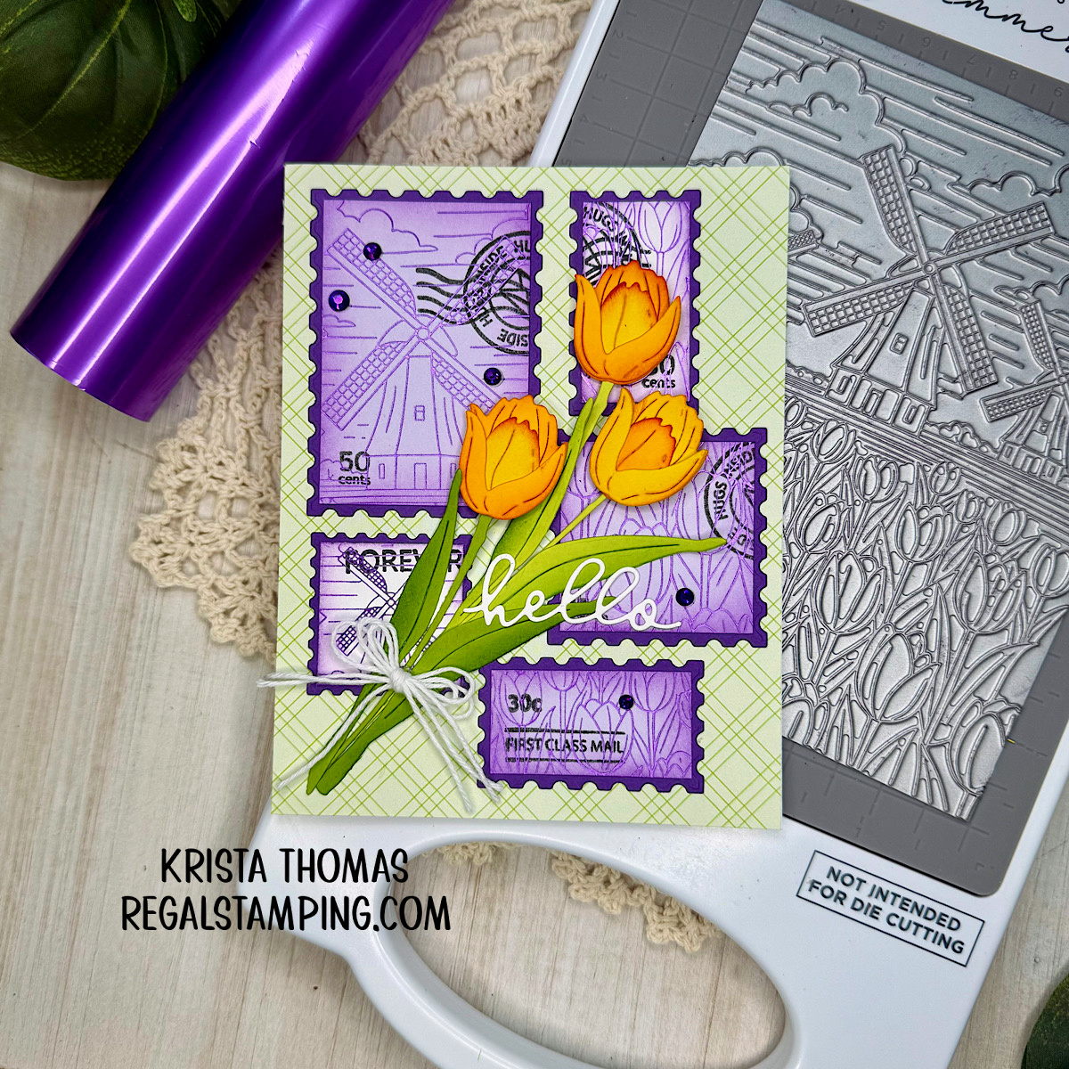 tulips on a greeting card