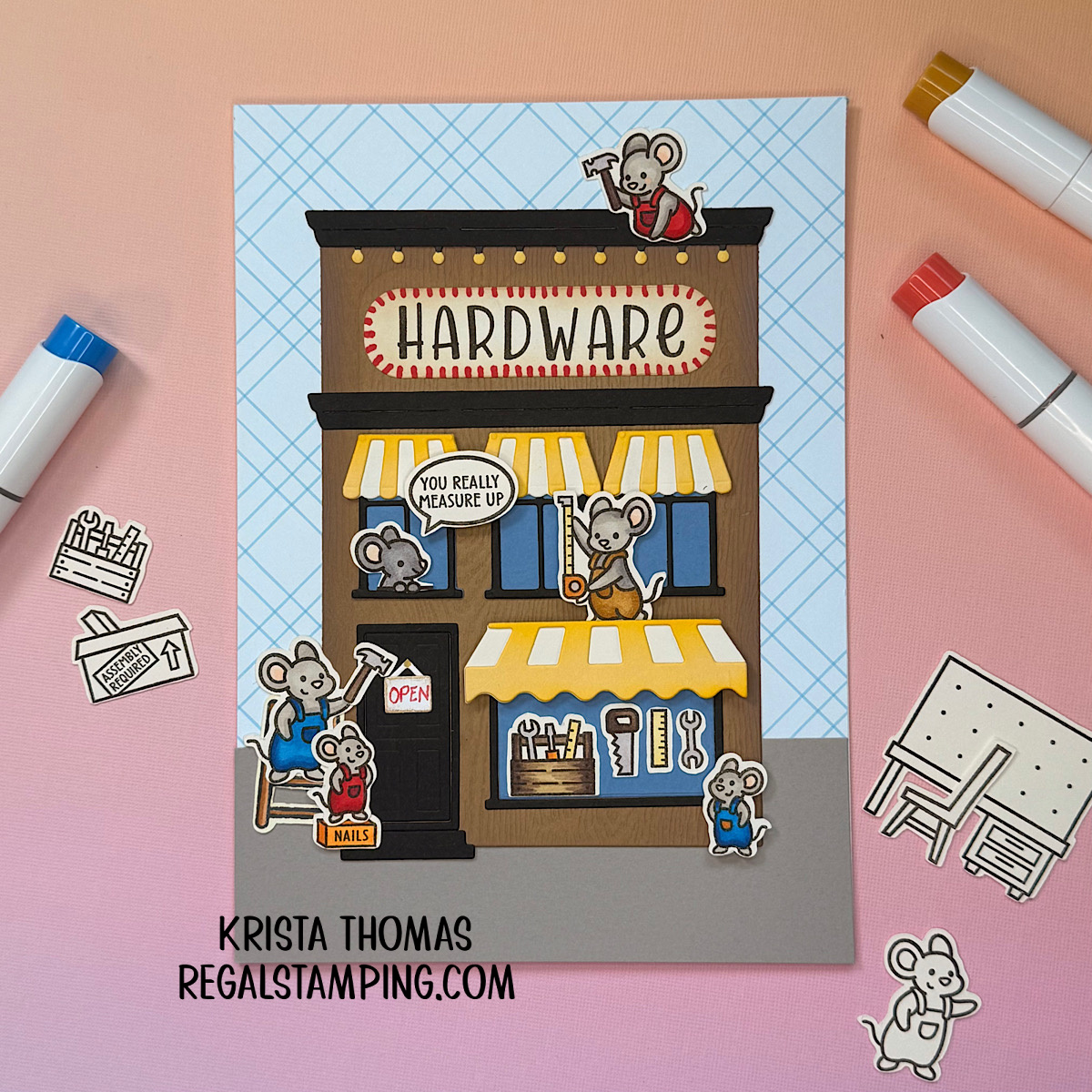 Hardware store made from Spellbinders City Holiday