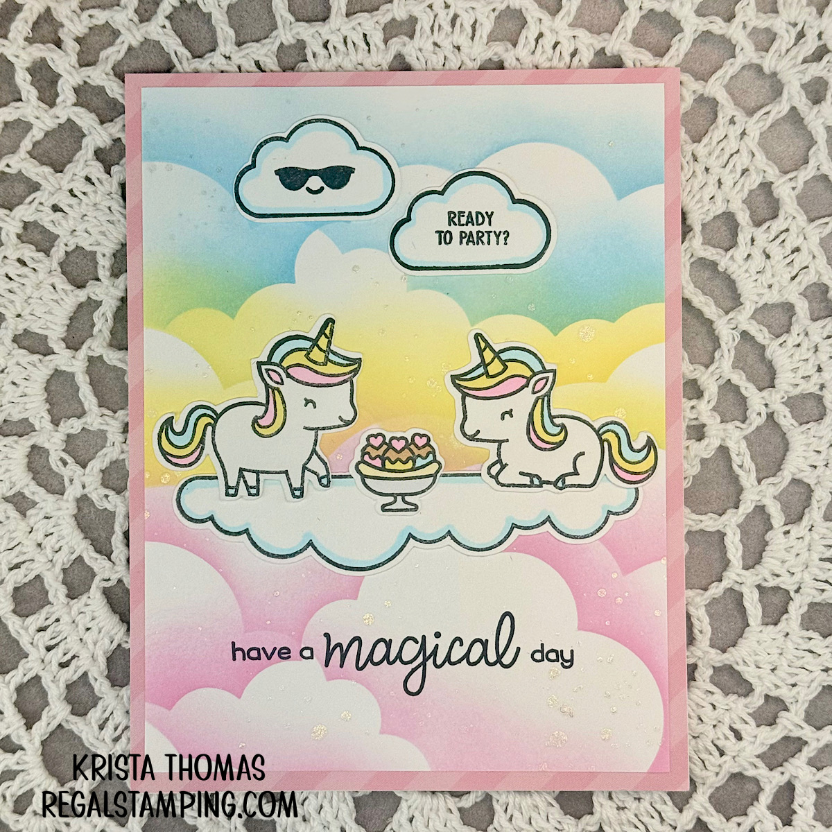 Unicorn card, Lawn Fawn